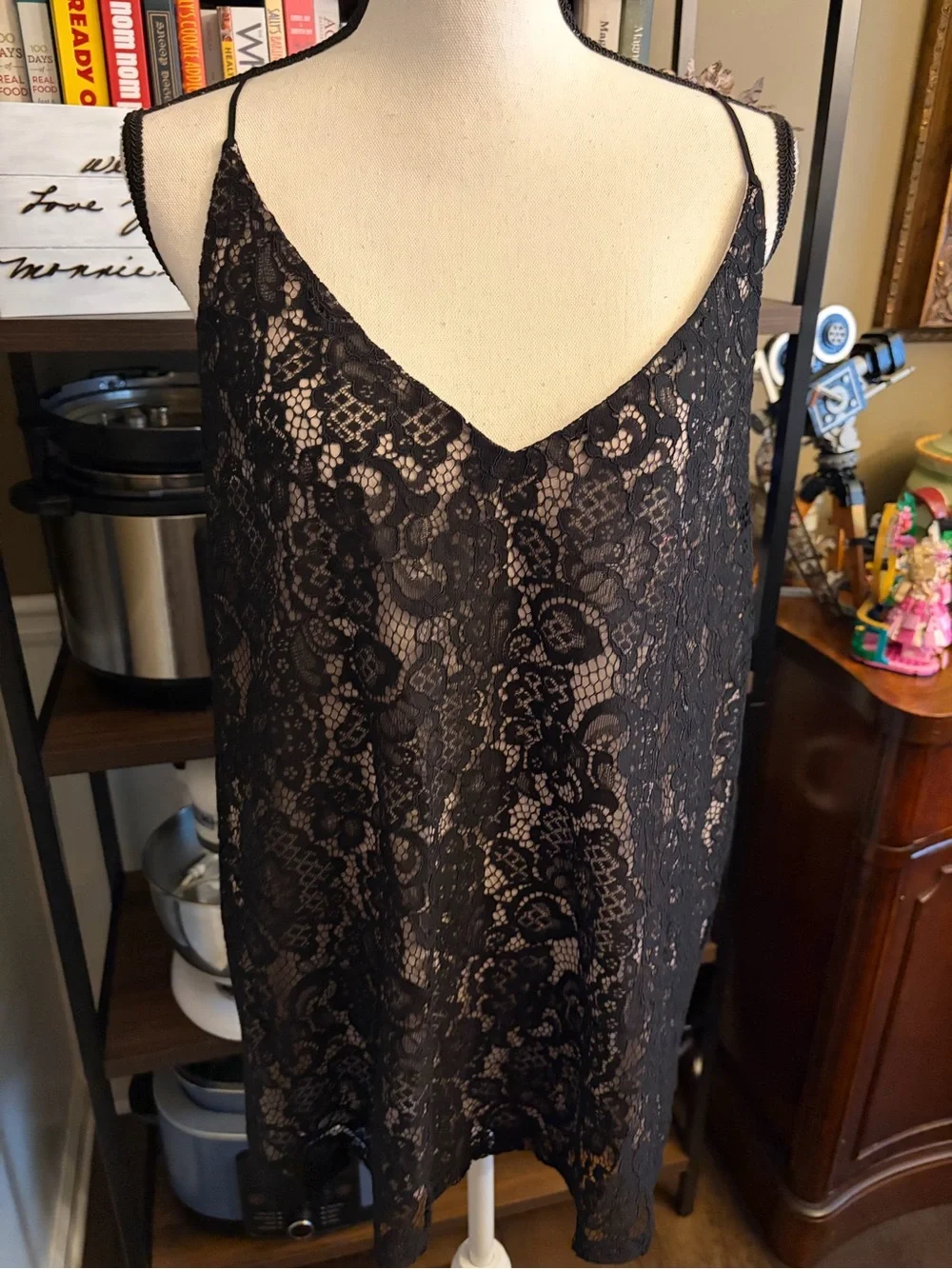 New LOFT Black Lace Tank with V-Neck